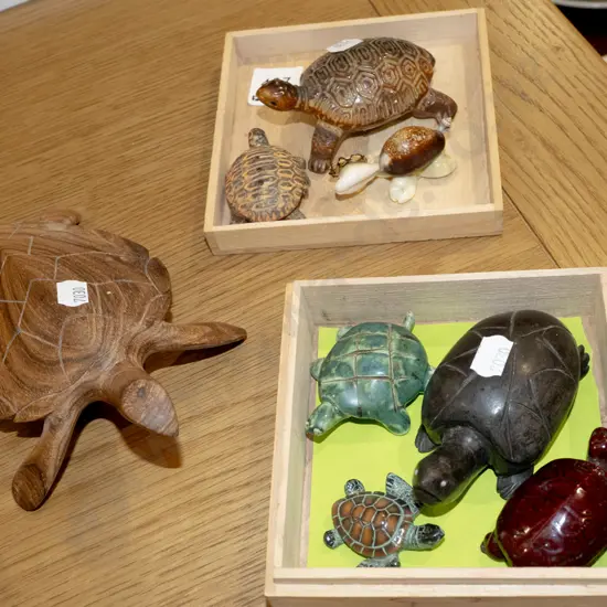collection of ornamental turtles