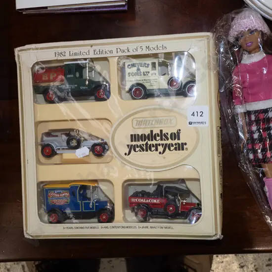 boxed set of 5 models of Yesteryear die-cast vehicles