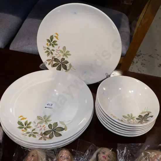 Crown Lynn floral plates and bowls