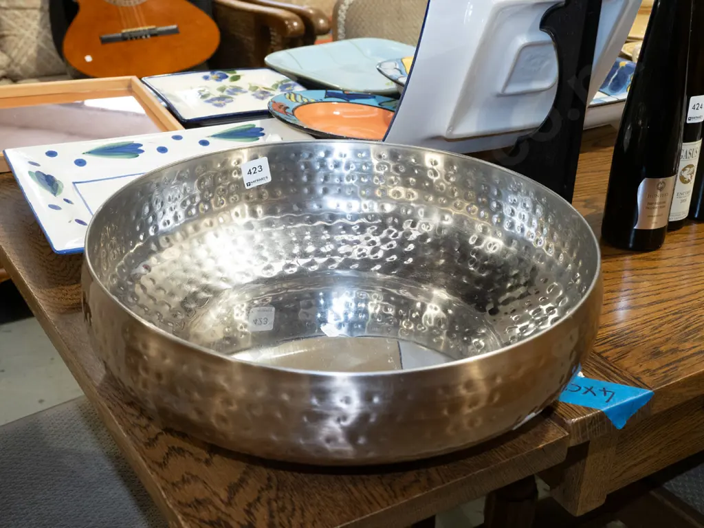large metal fruit bowl Diam360 Image 1++
