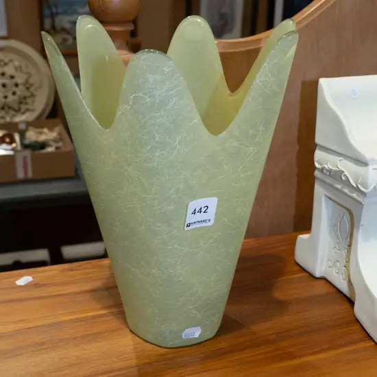 green glass vase H270