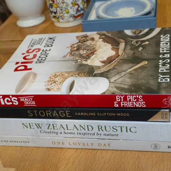 cookbooks, interior design book