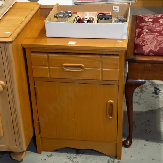 mid century 1 door 1 drawer bedside cabinet 