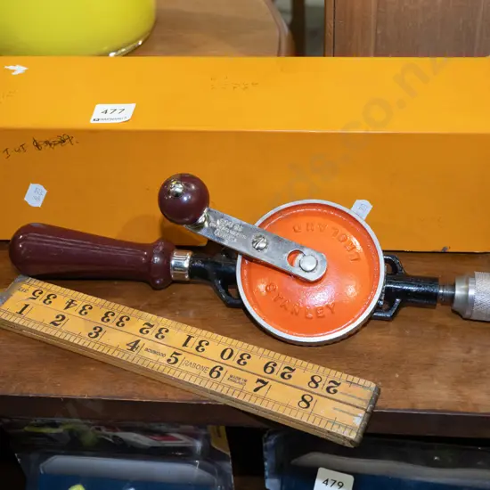 Stanley egg beater drill, builder's rule
