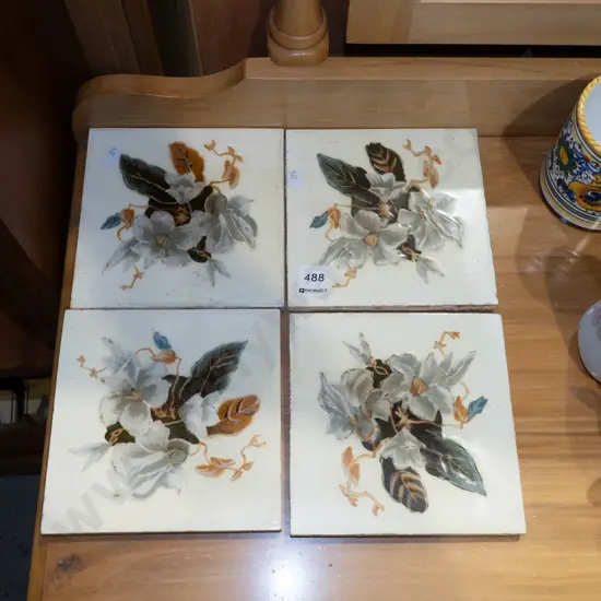 4x floral tiles