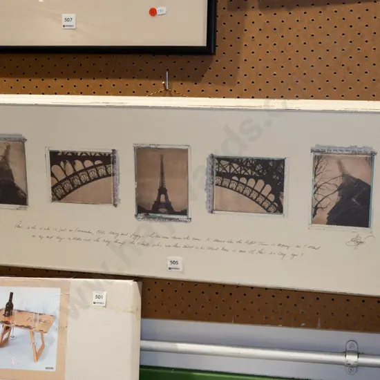 Eiffel Tower prints on boxed board