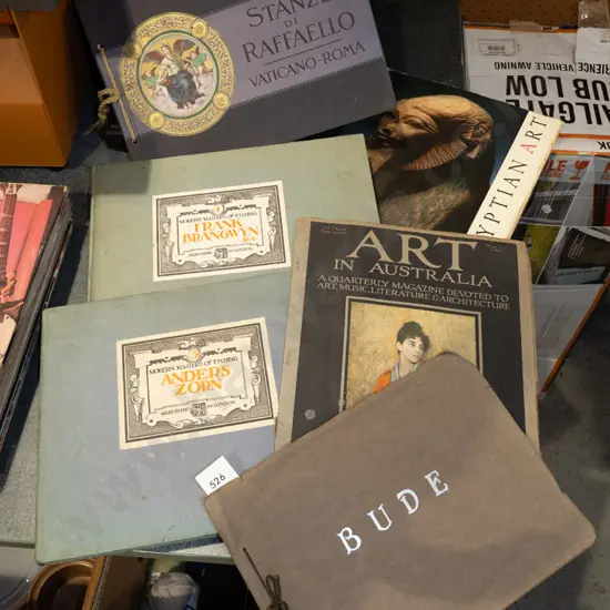 various vintage art books etc