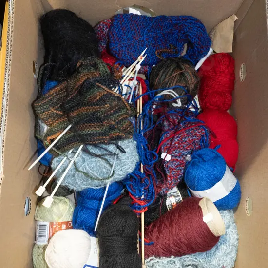 box; knitting yarn etc