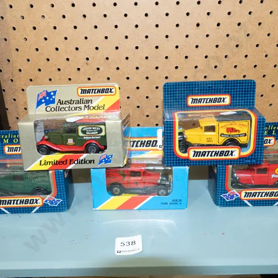 5x boxed Matchbox vehicles
