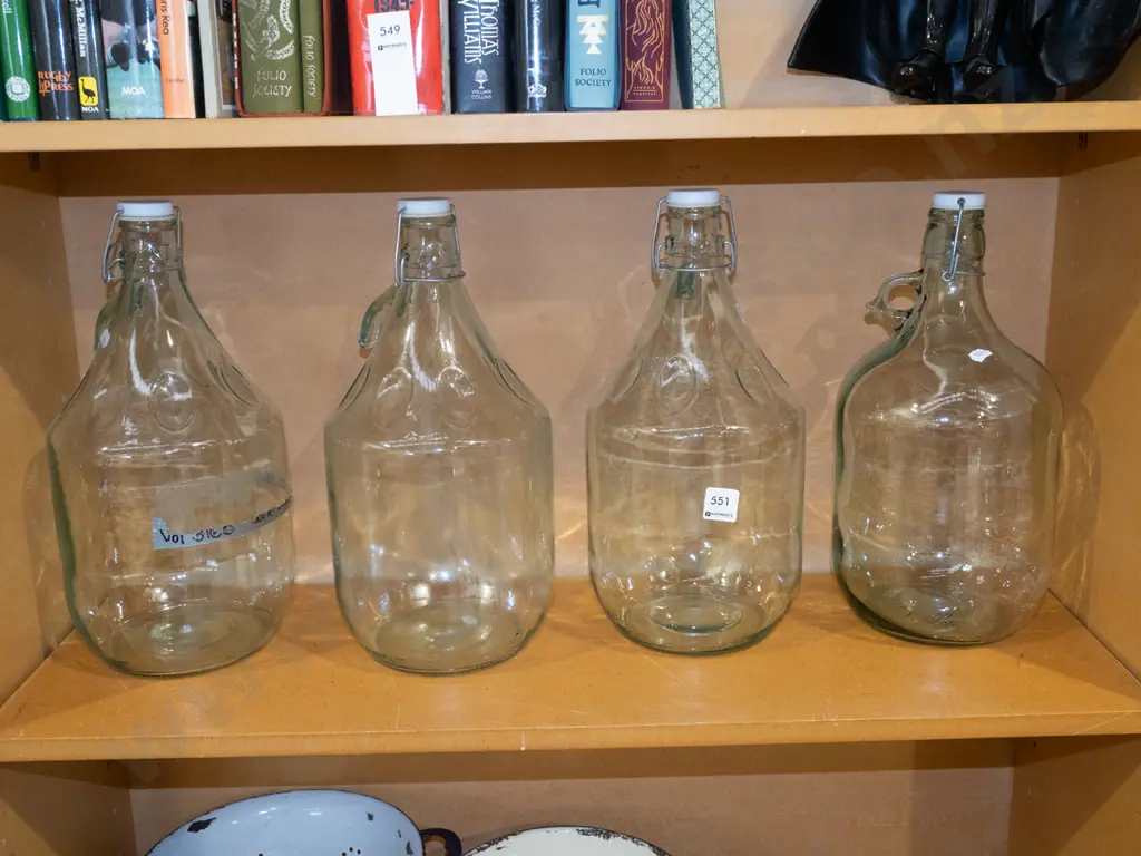 4x large glass self sealing bottles H380 Image 1++