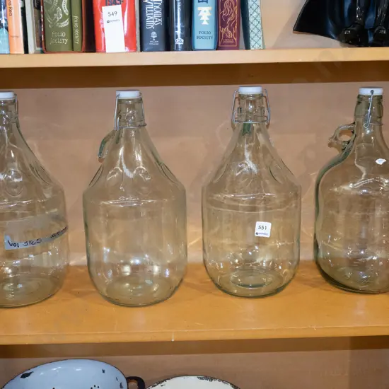 4x large glass self sealing bottles H380