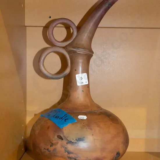 studio pottery pouring jug - repair to handle H400