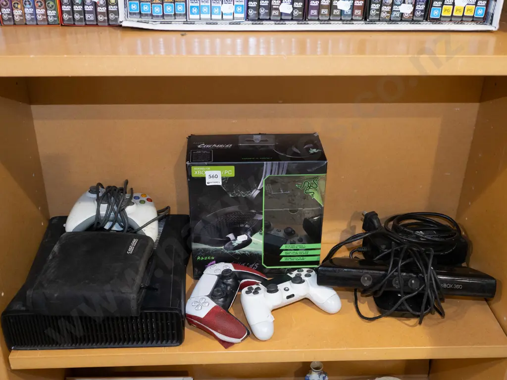 x-box 360 and acessories, playstation game and 2 controllers Image 1++