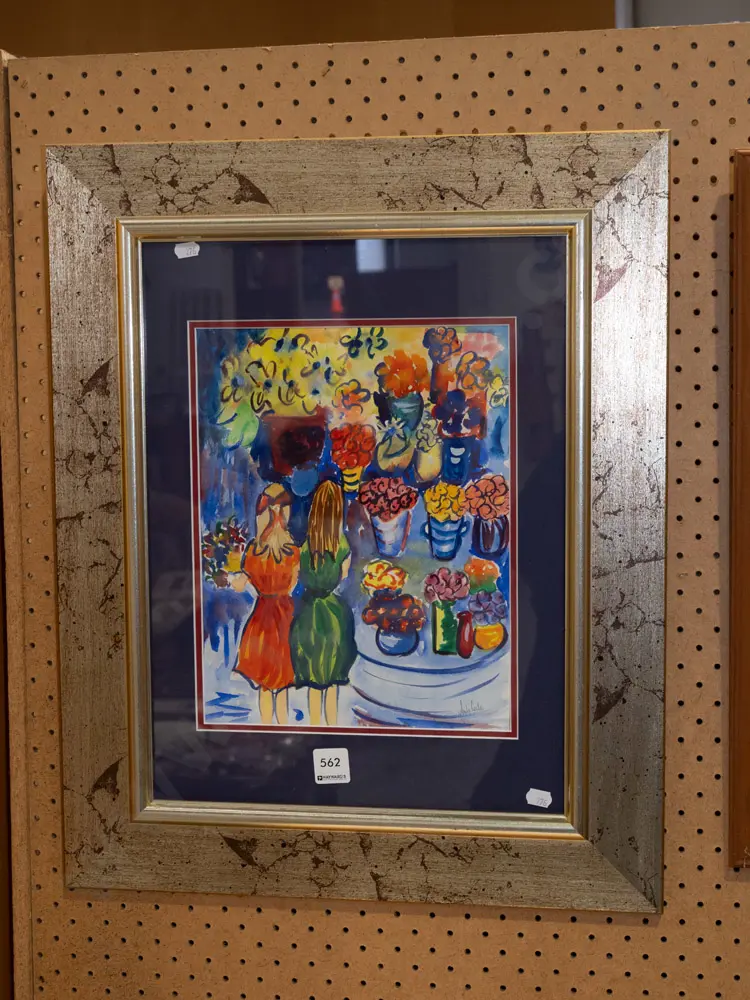 framed print - woman and flowers Image 1++