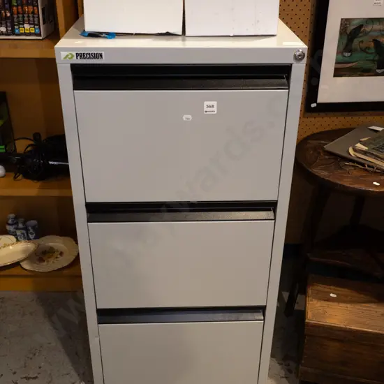 Precision 3 drawer filing cabinet - key in office