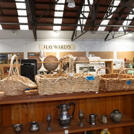 3x cane baskets