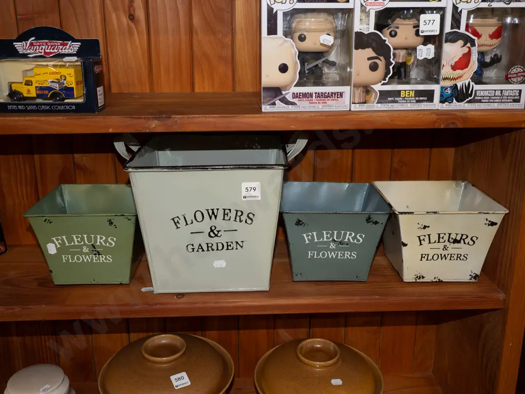 5x metal fleurs and flowers tins Image 1++