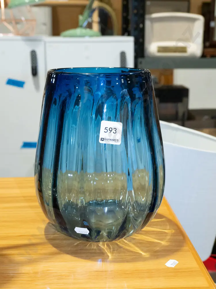 blue glass vase H210 Image 1++