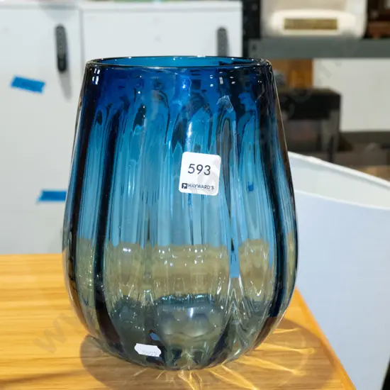blue glass vase H210