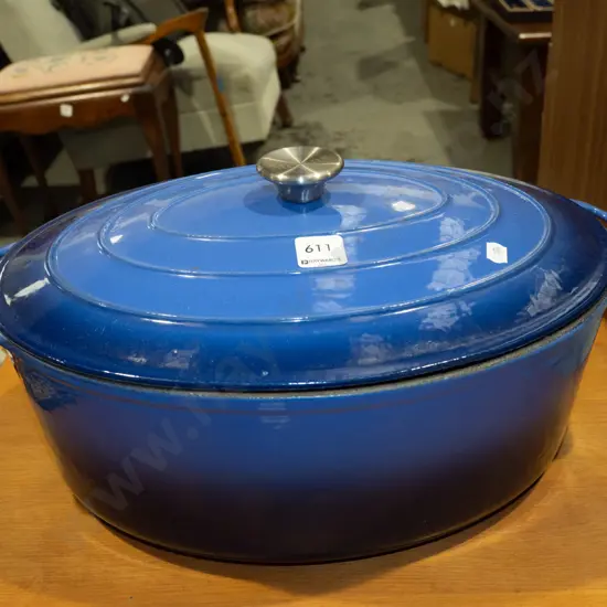 Stevens cast iron and enamel lidded enamel casserole