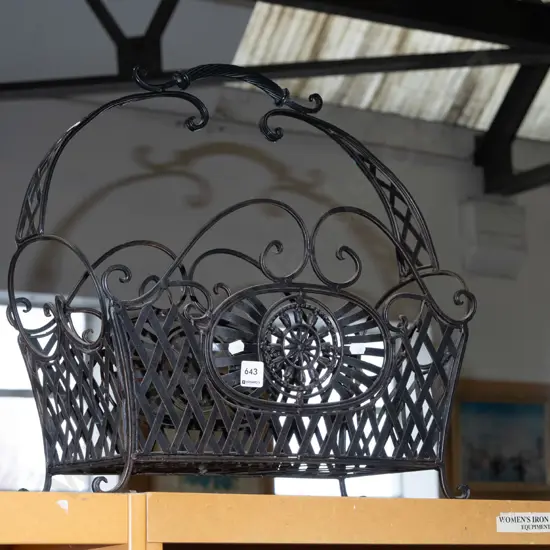 wrought metal magazine rack