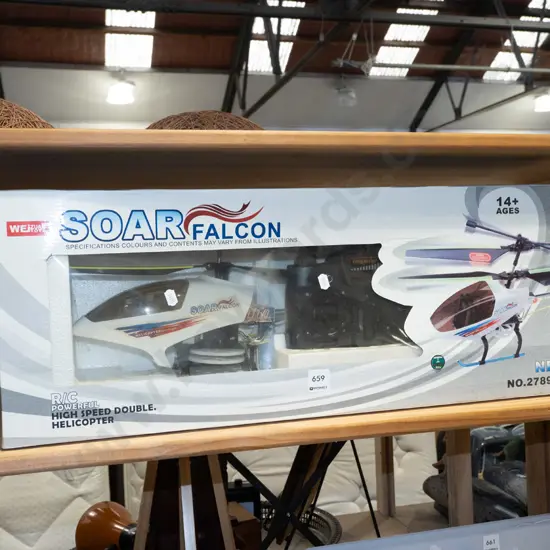 boxed Solar Falcon radio control helicopter