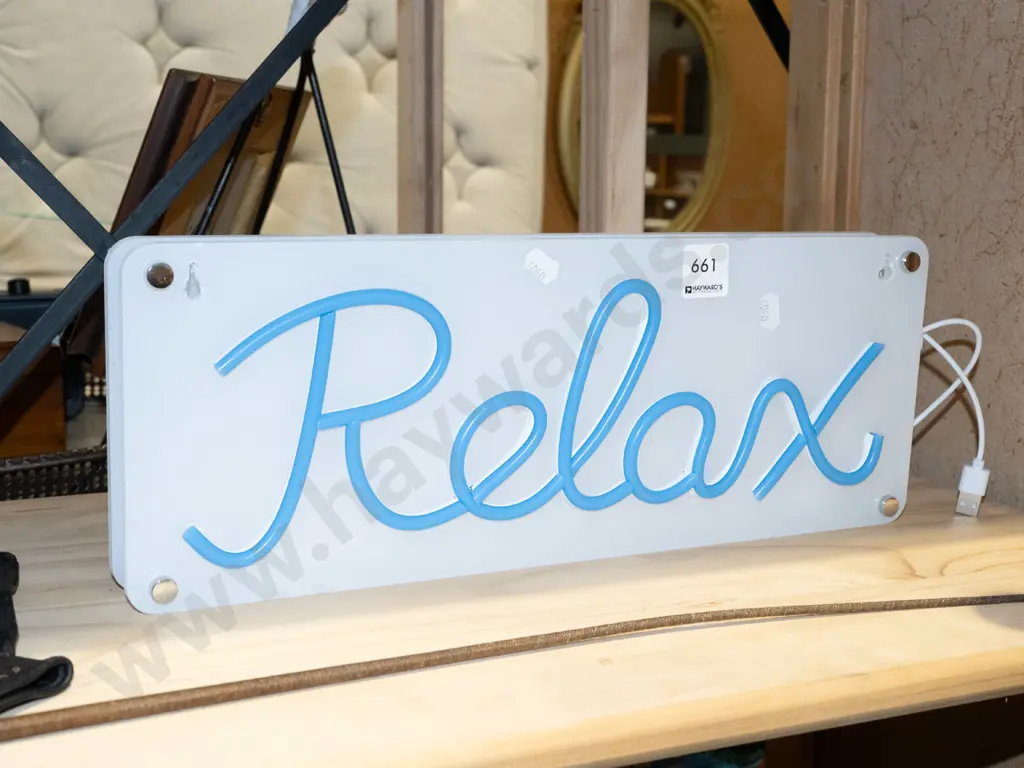 illuminated Relax sign Image 1++
