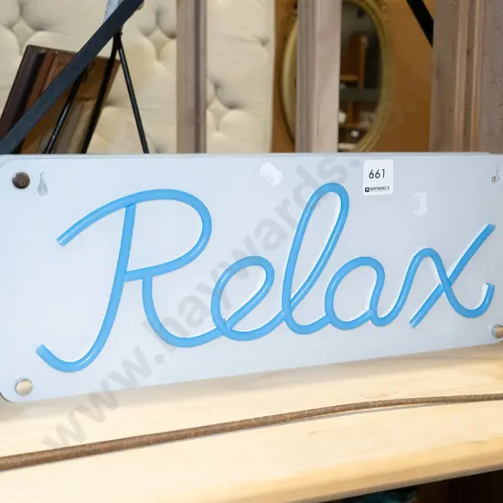 illuminated Relax sign
