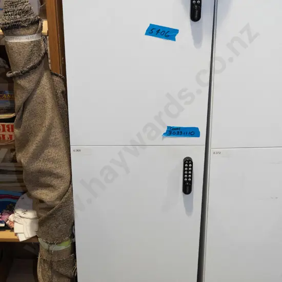 bank of 2 mdf lockers with additional shelving H1600 W450 D500 - code in office