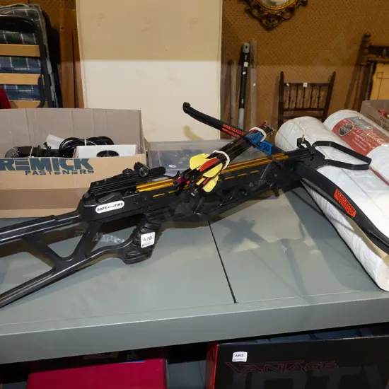 cross bow and bolts
