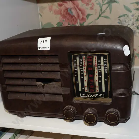 vintage Bell plastic mantel radio