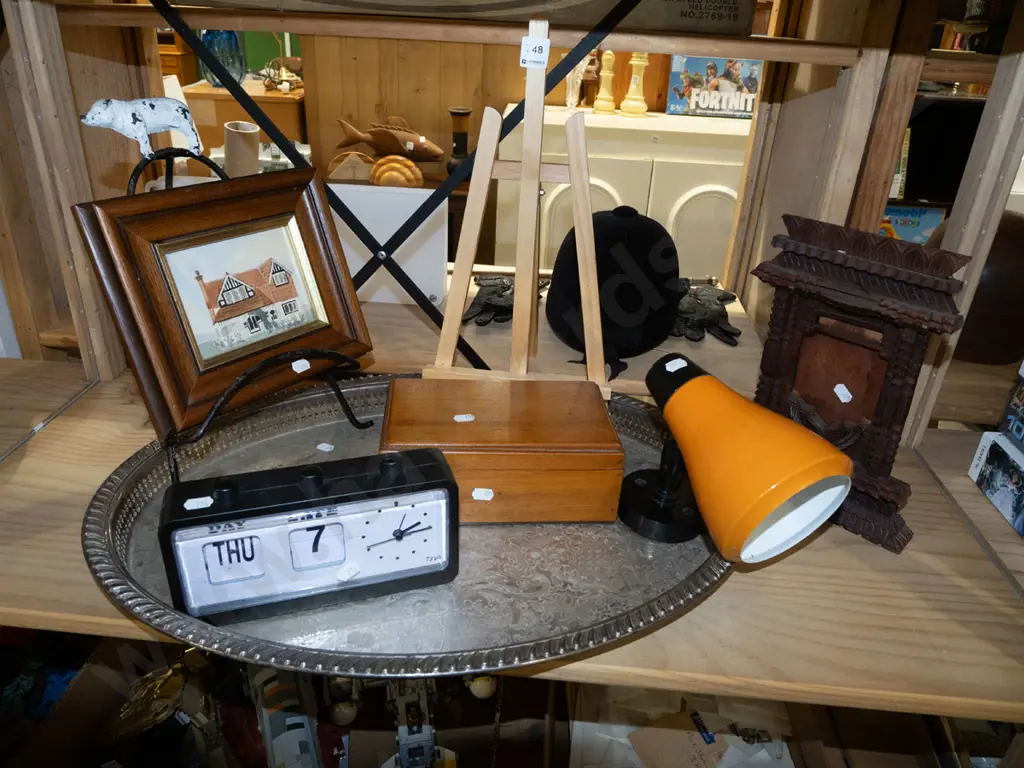 plated tray, light fitting, calendar clock etc Image 1++