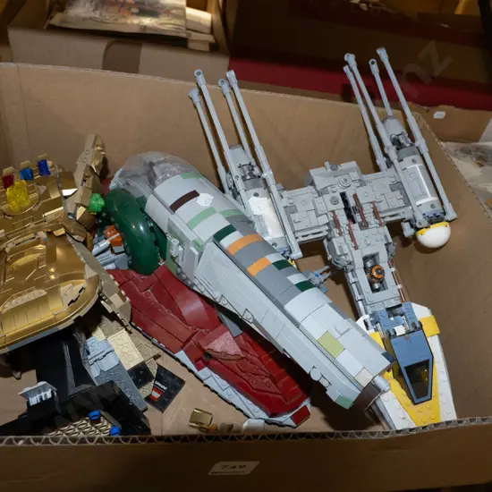 box; Lego space craft etc