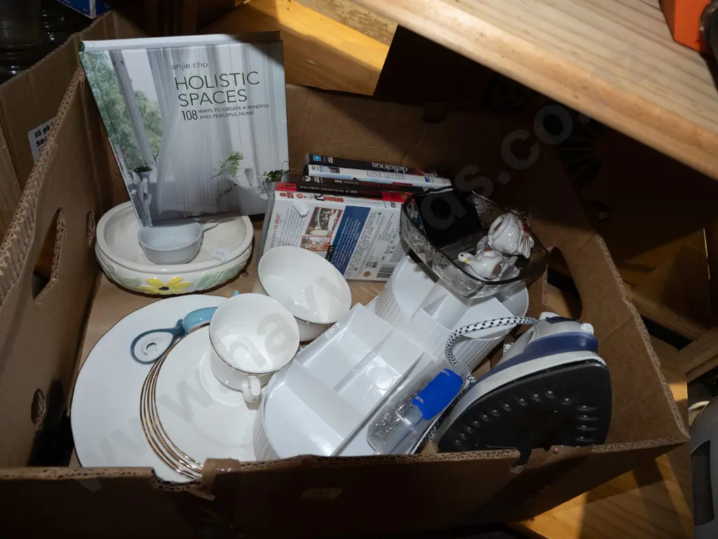 box; iron, DVDs, books, cups etc Image 1++
