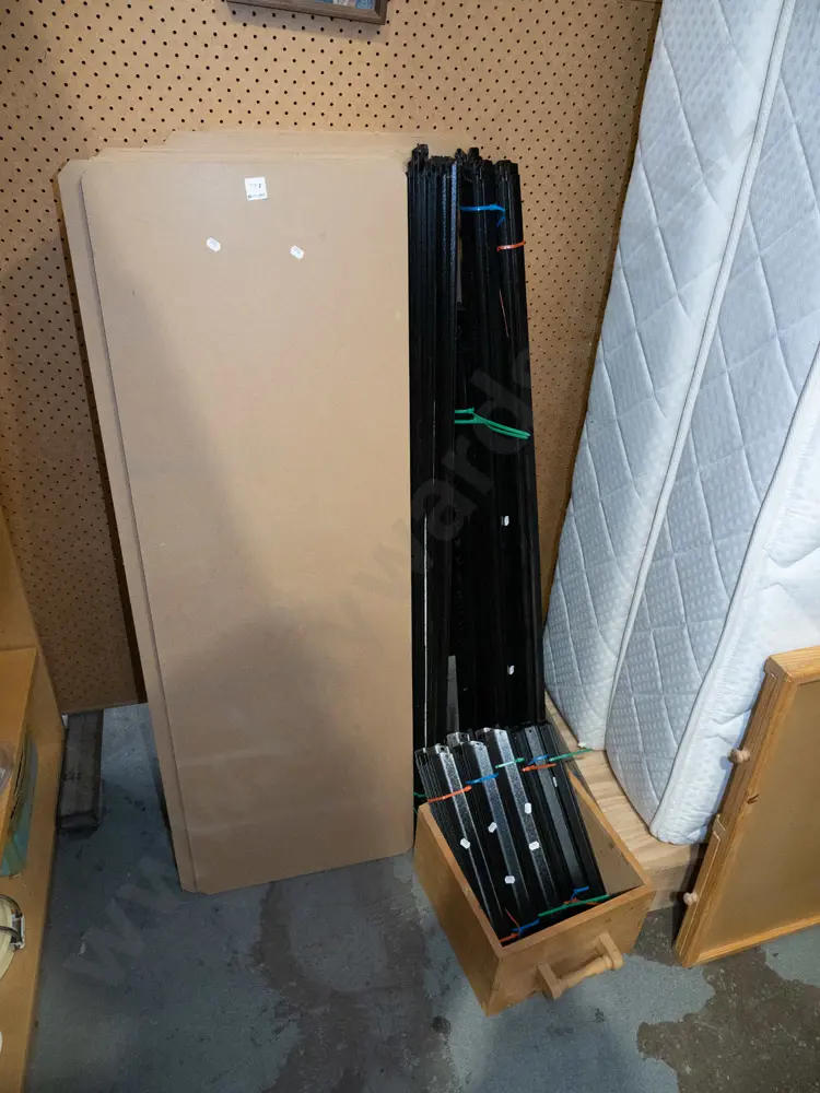yet to be assembled metal and mdf workshop  shelves Image 1++