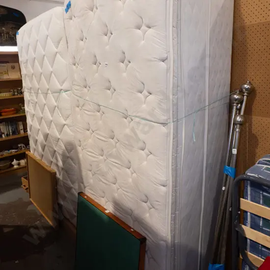 Sealley Back Saver king single bed  base and mattress - some stains