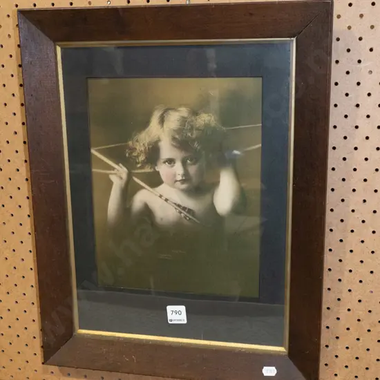 framed cherub print
