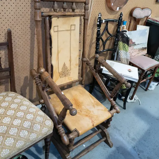 restorer's leather Dexter rocking chair