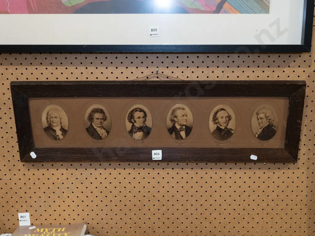 oak framed print - famous composers Image 1++