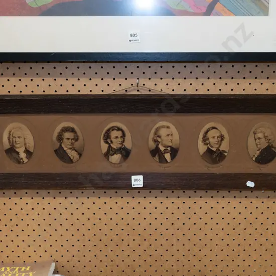 oak framed print - famous composers