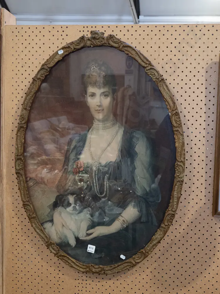 framed print - Queen Alexandra and dog - foxing H800 Image 1++