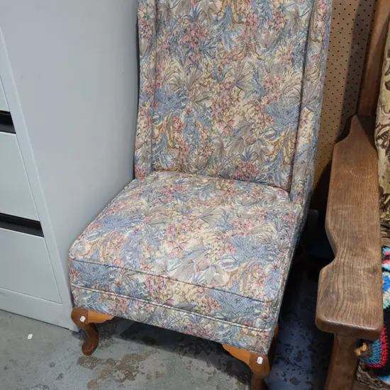 cab leg floral nursing chair