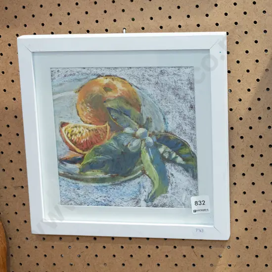 framed pastel - still life fruits