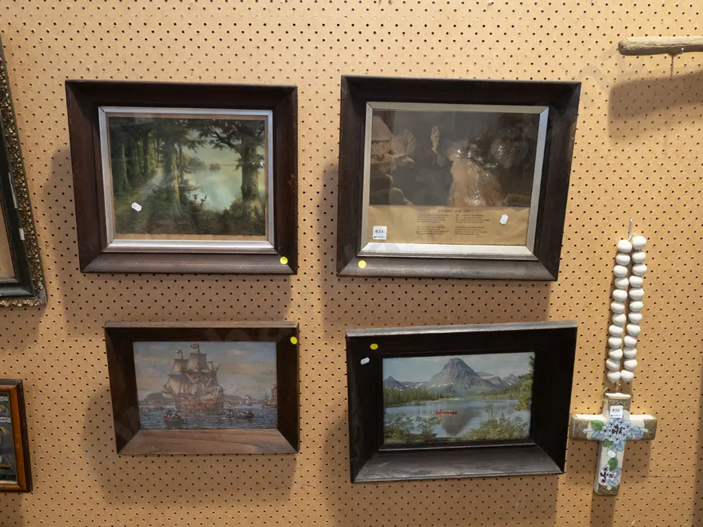 4x framed prints - warping - yellow dots Image 1++