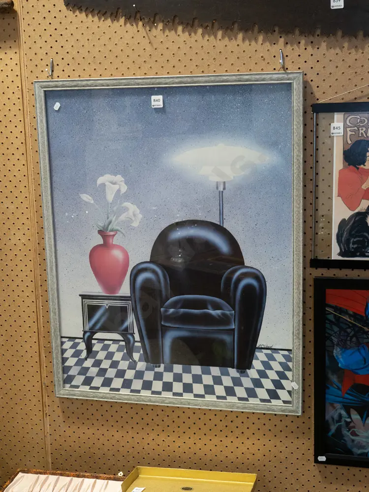 framed poster print - chair, vase, side table Image 1++