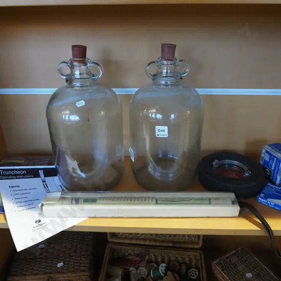 2x demi-john, electrical tester, ashtray etc