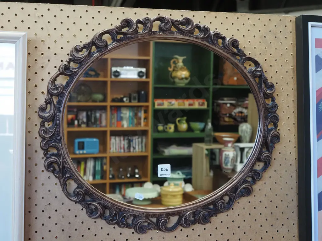 ornate oval framed wall mirror  Image 1++