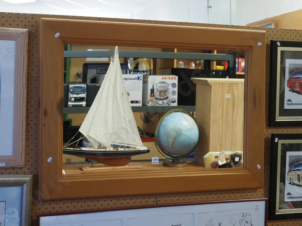 wooden framed wall mirror W900 Image 1++