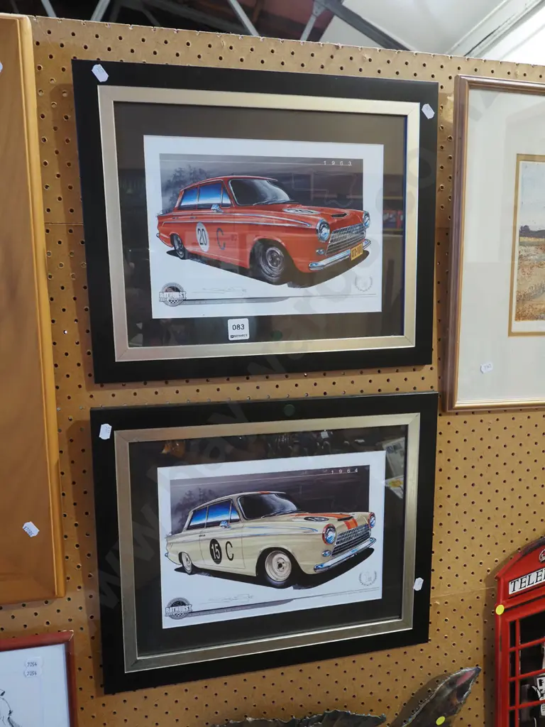 2x framed prints - Bathurst - green dots Image 1++