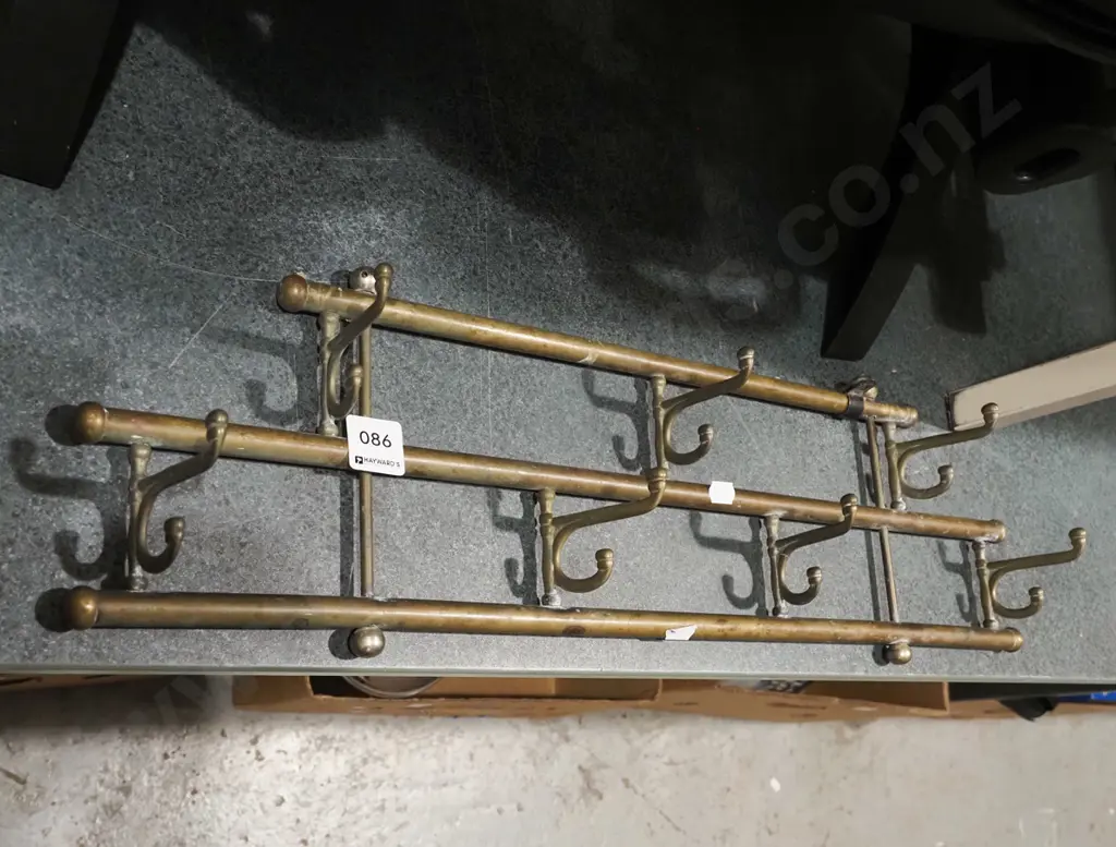vintage brass coat hooks W560 Image 1++